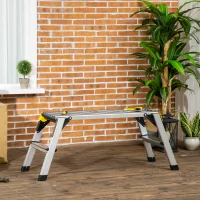 DURHAND Work Platform, Non-slip Aluminium Step Ladder, Portable Bench for Car Washing, Repairing, Cleaning and Painting, 330lbs Capacity(m-1)