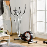 Soozier Elliptical Trainer Magnetic Cardio Workout Exercise Bike Cross Trainer with 8 Level Resistance, LCD Digital Monitor, Pad Phone Holder, Great for Home Office Gym(m-1)