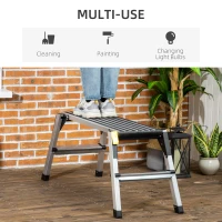 DURHAND Work Platform, Non-slip Aluminium Step Ladder, Portable Bench for Car Washing, Repairing, Cleaning and Painting, 330lbs Capacity(m-6)