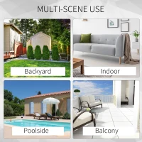 Outsunny 3Pcs Rattan Glider Chairs Set Patio Conversation Furniture w/ Tempered Glass Table and Cushion, Blue(m-7)