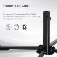 Outsunny Folding Portable Beach Umbrella Weight Base Garden Market Parasol Weight Stand Outdoor Patio Offset Holder(m-6)