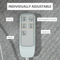 HOMCOM Electric Power Lift Recliner Chair for Elderly with Zero Gravity and Removable Upholstered Armrests, Reclining Chair with Remote Control, Side Pockets, Grey(m-5)