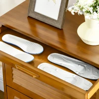 HOMCOM 3-Drawer Shoe Cabinet, Bamboo Shoe Storage Cabinet with Flip Shutter Doors for 12 Pairs of Shoes, Entryway, Hallway, Living Room, Bedroom(m-9)