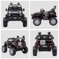 Aosom 12V Kids Ride on Car with Remote Control, Battery-Operated Ride on Toy with Spring Suspension, Led Lights, Music, Horn, 3 Speeds, USB, MP3, Black(m-8)