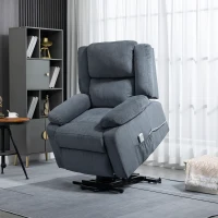 HOMCOM Electric Power Lift Recliner Chair for Elderly with Zero Gravity and Removable Upholstered Armrests, Reclining Chair with Remote Control, Side Pockets, Grey(m-10)