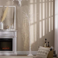 HOMCOM 6’ Artificial Willow Tree Light with 864 Color Changing LED Lights for Home Party, Indoor and Covered Outdoor Use(m-2)