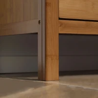 HOMCOM Tall Dresser for Bedroom, 7 Drawer Dresser, Chest of Drawers with Bamboo Frame, Brown(m-7)