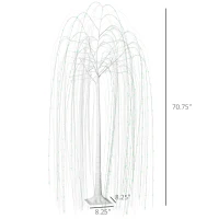 HOMCOM 6’ Artificial Willow Tree Light with 864 Color Changing LED Lights for Home Party, Indoor and Covered Outdoor Use(m-3)