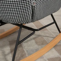 HOMCOM Glider Rocker with Ottoman Set, Houndstooth Nursery Rocking Chair, Upholstered Wingback Armchair for Living Room and Bedroom(m-9)