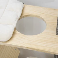 PawHut 53" Modern Cat Tree with Scratching Posts & Wheel, Small Cat Tree with Double-Layer Cushioned House, Small Cat Tower for Indoor Cat Furniture, Climbing Wooden Cat Tree(m-7)