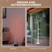 HOMCOM 6’ Artificial Willow Tree Light with 864 Color Changing LED Lights for Home Party, Indoor and Covered Outdoor Use(m-7)