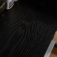 HOMCOM 3 Drawer File Cabinet with Lock and Edged Top, Lockable Filing Cabinet on Wheels for Letter and A4 Size, Black(m-10)