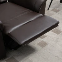 HOMCOM Electric Power Lift Chair for Elderly, PU Leather Recliner Sofa with Footrest and Remote Control, Side Pockets for Living Room, Brown(m-10)