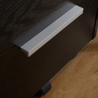 HOMCOM 3 Drawer File Cabinet with Lock and Edged Top, Lockable Filing Cabinet on Wheels for Letter and A4 Size, Black(m-9)