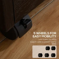 HOMCOM 3 Drawer File Cabinet with Lock and Edged Top, Lockable Filing Cabinet on Wheels for Letter and A4 Size, Black(m-7)