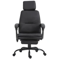 Vinsetto High-Back 6-Point Vibration Massaging Office Chair with 5 Modes, Headrest, Padded Seat, Wheels, Retractable Footrest, Black(m-11)