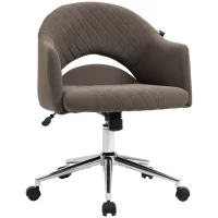 Vinsetto Mid Back Home Office Chair, Computer Desk Chair with Adjustable Height and Padded Seat, Brown(m-11)