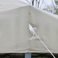 Outsunny 10' x 10' Pop Up Canopy Tent, Tents for Parties with Netting and Wheeled Carry Bag, Height Adjustable Instant Sun Shelter, for Outdoor, Garden, Patio, Beige(m-8)