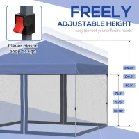 Outsunny 10' x 10' Pop Up Canopy Tent, Tents for Parties with Netting and Wheeled Carry Bag, Height Adjustable Instant Sun Shelter, for Outdoor, Garden, Patio, Blue(m-5)