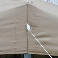 Outsunny 10' x 10' Pop Up Canopy Party Tent with 3-Level Adjustable Height, Easy Move Roller Bag, Khaki(m-8)