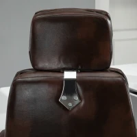 Vinsetto High-Back 6-Point Vibration Massaging Office Chair with 5 Modes, Headrest, Padded Seat, Wheels, Retractable Footrest, Brown(m-11)
