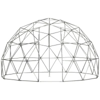Outsunny Garden Dome Igloo Tent Half Ball Shape Outdoor Greenhouse w/ Air Conditioner Hole, Half Transparent PVC and Half Polyester Fabric Cover(m-13)