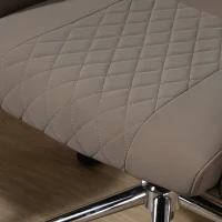 Vinsetto Mid Back Home Office Chair, Computer Desk Chair with Adjustable Height and Padded Seat, Brown(m-15)