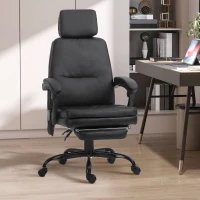 Vinsetto High-Back 6-Point Vibration Massaging Office Chair with 5 Modes, Headrest, Padded Seat, Wheels, Retractable Footrest, Black(m-9)