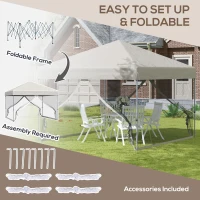 Outsunny 10' x 10' Pop Up Canopy Tent, Tents for Parties with Netting and Wheeled Carry Bag, Height Adjustable Instant Sun Shelter, for Outdoor, Garden, Patio, Beige(m-4)