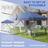 Outsunny 10' x 10' Pop Up Canopy Tent, Tents for Parties with Netting and Wheeled Carry Bag, Height Adjustable Instant Sun Shelter, for Outdoor, Garden, Patio, Blue(m-4)
