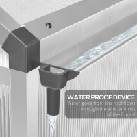 Outsunny 6' x 8' x 6.4' Polycarbonate Greenhouse, Aluminum Walk-In Green House Kit Garden, Plants Grow with Rain Gutter and Roof Vent, Silver(m-7)