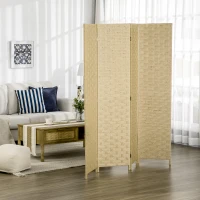 HOMCOM 5.6 Ft. Tall 4-Panel Room Divider, Paper Panel Freestanding Folding Privacy Screen Panels, Partition Wall Divider for Indoor Bedroom Office(m-1)