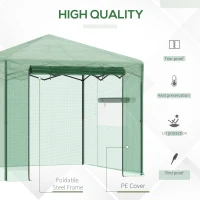 Outsunny 8' x 8' x 8' Portable Pop-up Walk-in Greenhouse with Roll-up Door & 2 Windows for Growing Flowers, Herbs, Vegetables(m-4)