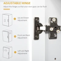 HOMCOM Kitchen Hutch, 70" Pantry Cabinet with Glass Framed Door, Storage Cabinet with Adjustable Shelves and Microwave Space for Dining Room, White(m-7)