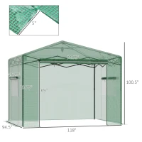 Outsunny 10' x 8' Portable Walk-in Greenhouse, Folding Pop-up, Outdoor Canopy Hot House, Roll-Up Zipper Door & 2 Ventilating Side Windows for Growing Flowers, Herbs, Vegetables, Saplings, Succulents(m-3)