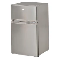 HOMCOM Mini Fridge with Freezer Compact Refrigerator 3 Cu Ft with 2 Doors Adjustable Temperature Removable Glass Shelves and Reversible Door for Office Motor Home Dormitory Apartment Bedroom Silver(m-10)