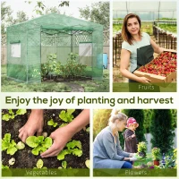 Outsunny 10' x 8' Portable Walk-in Greenhouse, Folding Pop-up, Outdoor Canopy Hot House, Roll-Up Zipper Door & 2 Ventilating Side Windows for Growing Flowers, Herbs, Vegetables, Saplings, Succulents(m-5)