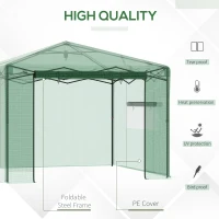 Outsunny 10' x 10' x 8' Portable Pop-up Walk-in Greenhouse with Roll-up Door & 2 Windows for Growing Flowers, Herbs, Vegetables(m-4)