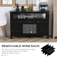 HOMCOM Sideboard Buffet Cabinet, 46" Kitchen Storage Cabinet with Wine Rack and Drawer, Coffee Bar Station, Black(m-7)