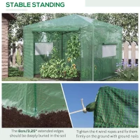 Outsunny 10' x 10' Portable Walk-in Greenhouse, Folding Pop-up, Outdoor Canopy Green House, Roll-Up Zipper Door & 2 Ventilating Side Windows for Growing Flowers, Herbs, Vegetables, Saplings(m-5)
