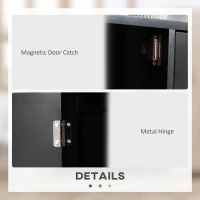 HOMCOM Sideboard Buffet Cabinet, 46" Kitchen Storage Cabinet with Wine Rack and Drawer, Coffee Bar Station, Black(m-6)