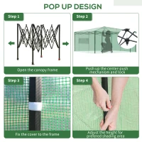 Outsunny 10' x 8' Portable Walk-in Greenhouse, Folding Pop-up, Outdoor Canopy Hot House, Roll-Up Zipper Door & 2 Ventilating Side Windows for Growing Flowers, Herbs, Vegetables, Saplings, Succulents(m-6)