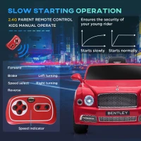 Aosom Electric Ride On Car with Parent Control, 12V 7AH Battery Powered Car with LED Lights, MP3, Horn, Music, 2 Motors, for 37-72 Months, Red(m-6)