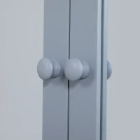 kleankin Medicine Cabinet, Wall-Mounted Bathroom Mirror Cabinet with Double Doors, Open Shelf, and Adjustable Shelf, Modern Bathroom Wall Cabinet, Grey(m-9)