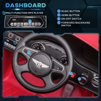 Aosom Electric Ride On Car with Parent Control, 12V 7AH Battery Powered Car with LED Lights, MP3, Horn, Music, 2 Motors, for 37-72 Months, Red(m-5)