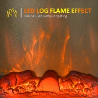 HOMCOM Electric Fireplace Heater, Freestanding 750W/1500W Fireplace, w/ LED Screen, Remote included Quiet Heater Ideal for 269 sq.ft Indoor Use, Black(m-4)