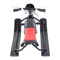 Soozier GT Snow Racer Sleds for Kids with Padded Rubber Seat Traction Rope, Snow Motor with Wind Shield Handle and Anti-Slip Pedal, Winter Gift for Boys Girls Red(m-10)