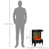 HOMCOM Electric Fireplace Heater, Freestanding 750W/1500W Fireplace, w/ LED Screen, Remote included Quiet Heater Ideal for 269 sq.ft Indoor Use, Black(m-3)