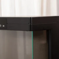 HOMCOM Electric Fireplace Heater, Freestanding 750W/1500W Fireplace, w/ LED Screen, Remote included Quiet Heater Ideal for 269 sq.ft Indoor Use, Black(m-8)