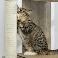 PawHut 65" Corner Modern Cat Tree Tall for Climbing, Large Multilevel Cat Tower with Scratching Posts, Small-Fit Kitten Tower with Sisal, Cream White(m-9)